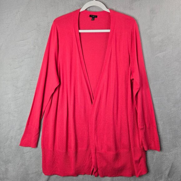 Talbots 2X Open Cardigan Long Sleeve Cotton Blend No Pockets Lagenlook - Picture 1 of 9